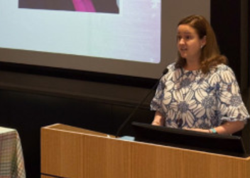 Dr. Rachel Myers giving keynote speech