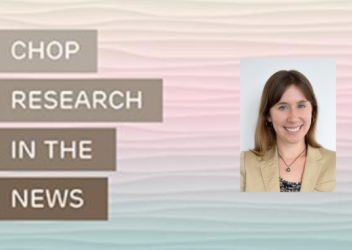 CHOP Research In the News with headshot of Stephanie Mayne
